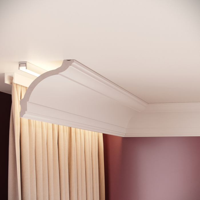 Cornisa decorativa din polimer rigid C17 - 9.3x9.5x200 cm [4]