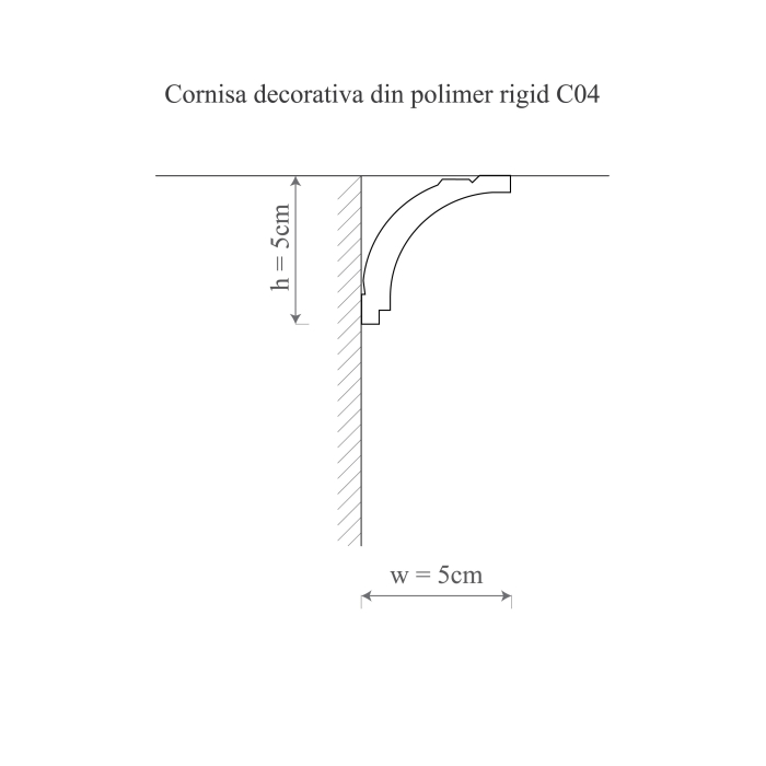 Cornisa decorativa din polimer rigid C4 - 5x5x200 cm [2]