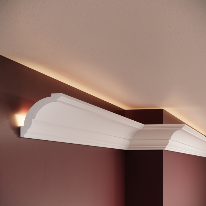 Cornisa decorativa din polimer rigid C7 - 7.8x6.6x200 cm [3]