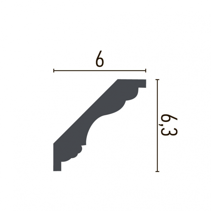 Cornisa decorativa din poliuretan C785 - 6.3x6x200 cm [2]