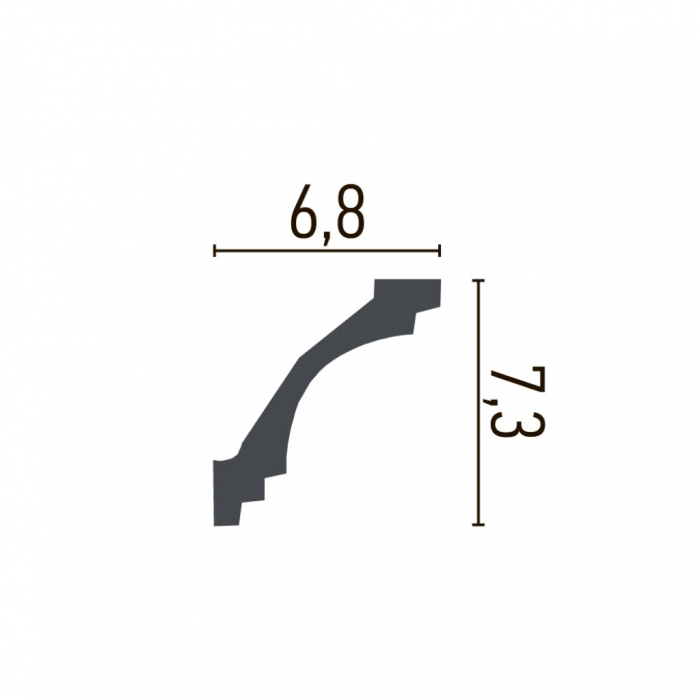 Cornisa decorativa din poliuretan P807 - 6.8x7.3x200 cm [2]