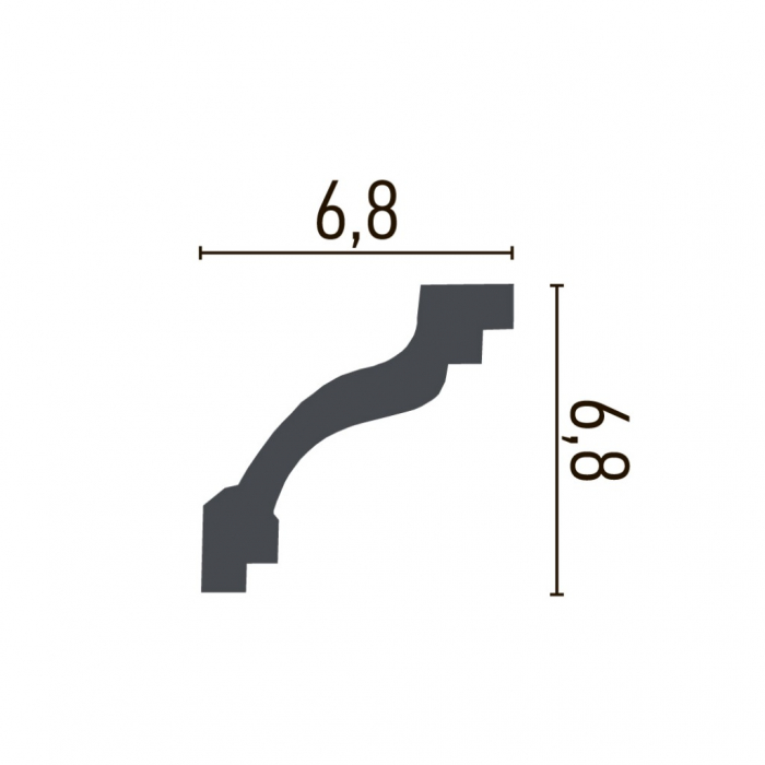 Cornisa decorativa din poliuretan P808 - 6.8 6.8x200 cm [2]