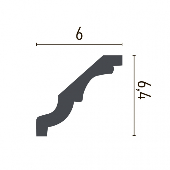 Cornisa decorativa din poliuretan P809 - 6.4x6x200 cm [2]