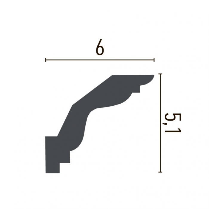 Cornisa decorativa din poliuretan P820 - 5.1x6x200 cm [2]