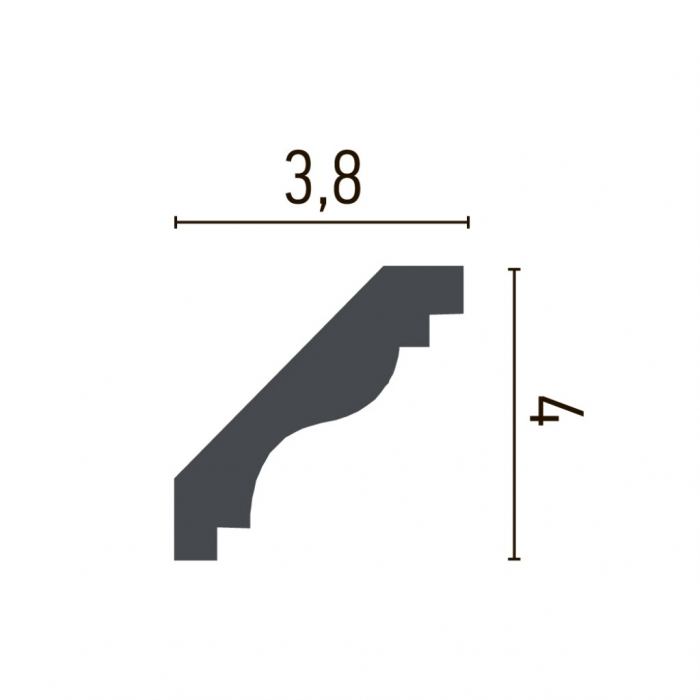 Cornisa decorativa din poliuretan P829 - 4x3.8x200 cm [2]