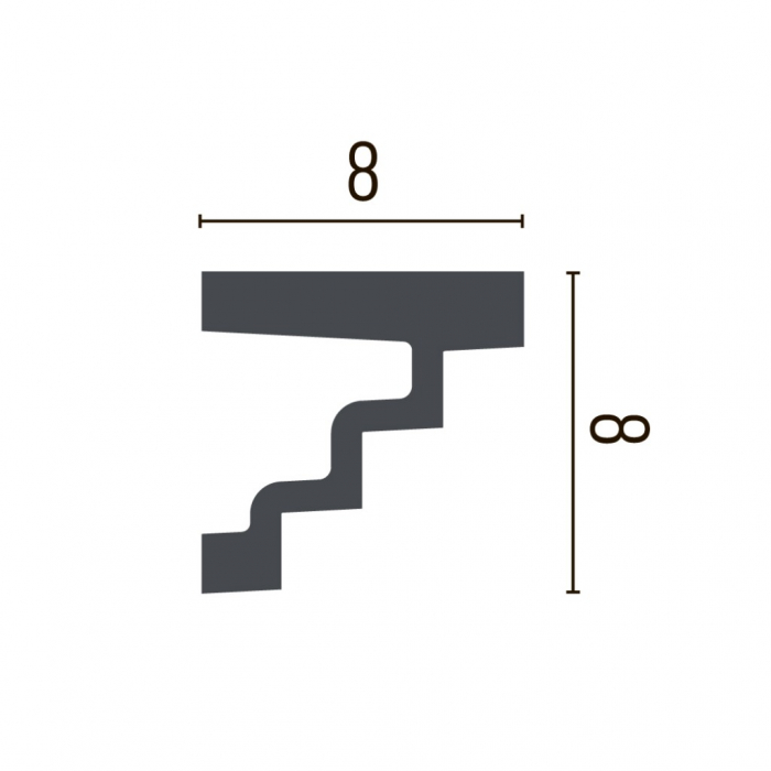 Cornisa decorativa din poliuretan P887 - 8x8x200 cm [2]