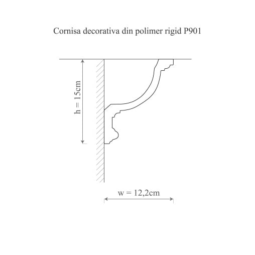Cornisa decorativa din poliuretan P901 - 15x12.2x200 cm [2]