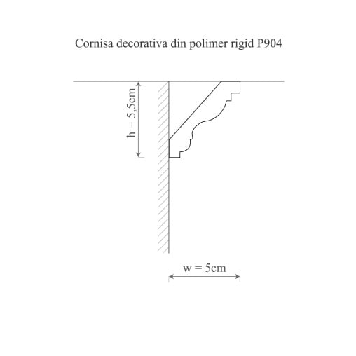 Cornisa decorativa din poliuretan P904 - 5.5x5x200 cm [2]