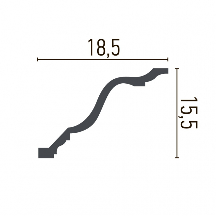 Cornisa decorativa din poliuretan P919 - 15.5x18.5x200 cm [2]