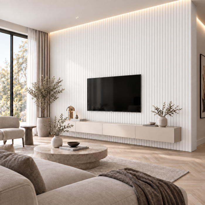 Panou riflaj decorativ 3D din polimer rigid, model Atria - 12.2x1x270 cm [2]
