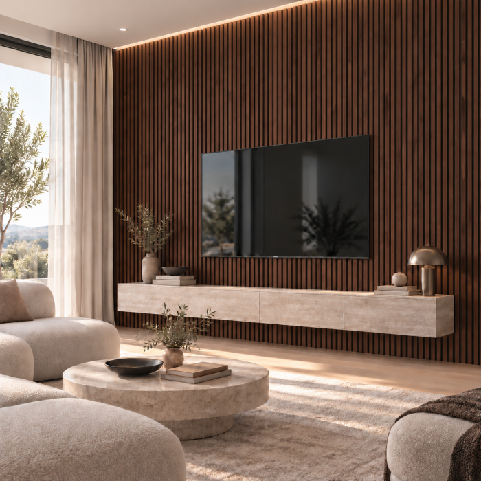 Panou riflaj decorativ 3D din polimer rigid, model Moon Dark - 12.2x1.2x270 cm [3]