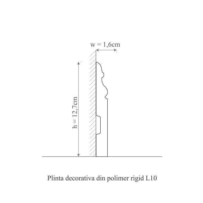 Plinta decorativa din polimer rigid L10 - 12.7x1.6x200 cm [2]