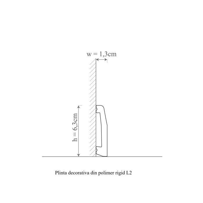 Plinta decorativa din polimer rigid L2 - 6.3x1.3x200 cm [2]