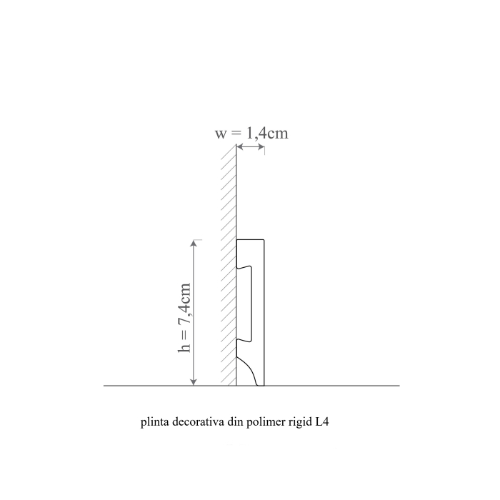 Plinta decorativa din polimer rigid L4 - 7.4x1.4x200 cm [2]