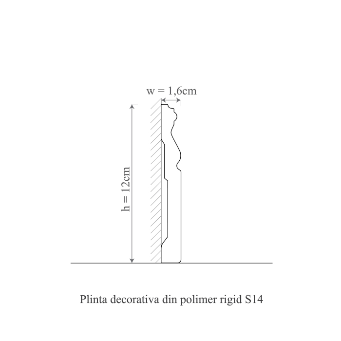 Plinta decorativa din polimer rigid S14 - 12x1.6x200 cm [3]