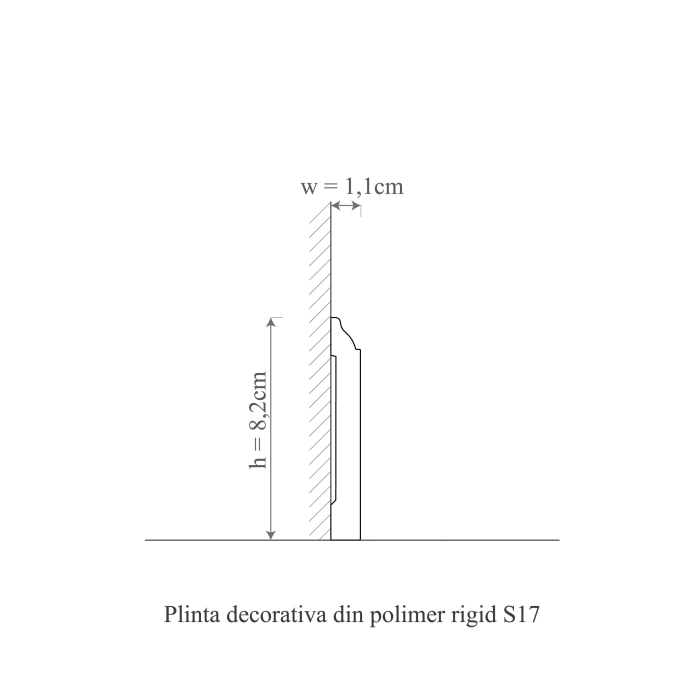 Plinta decorativa din polimer rigid S17 - 8.2x1.1x200 cm [3]
