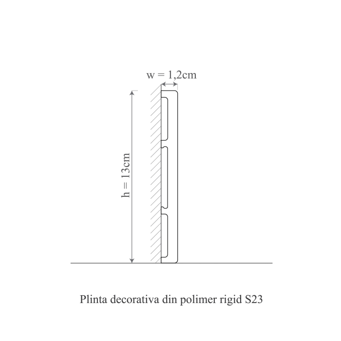 Plinta decorativa din polimer rigid S23 - 13x1.2x200 cm [3]