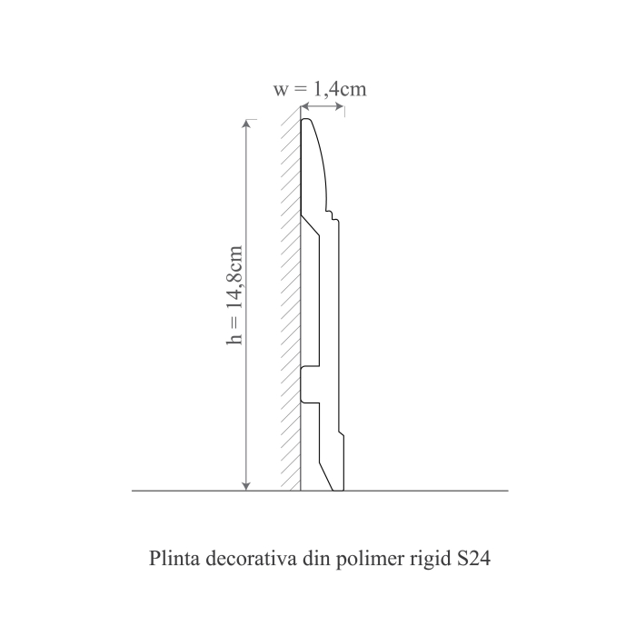 Plinta decorativa din polimer rigid S24 - 14.8x1.4x200 cm [2]