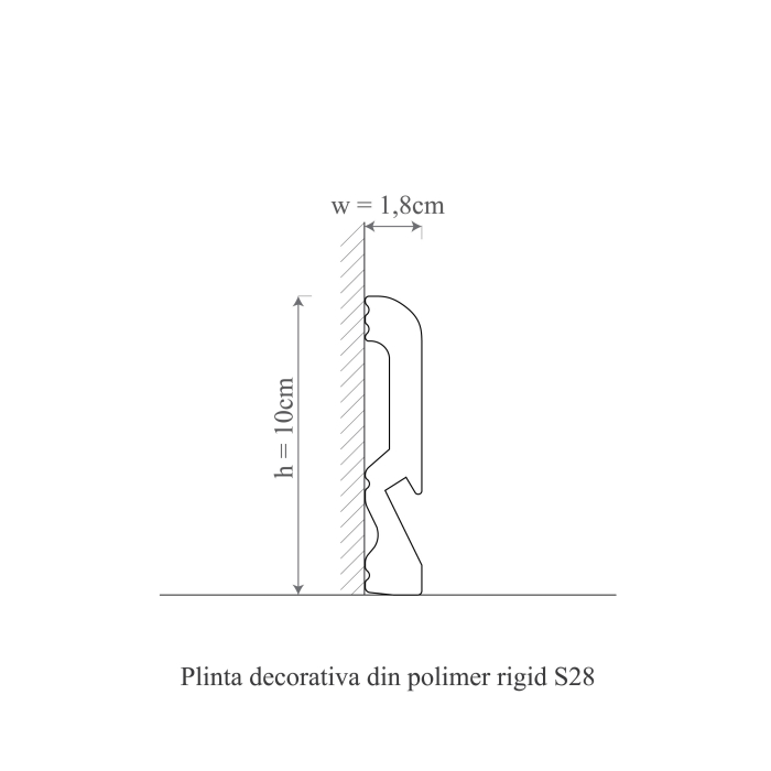 Plinta decorativa din polimer rigid S28 - 10x1.8x200 cm [2]