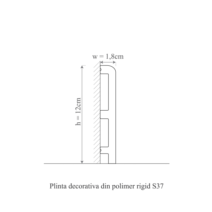 Plinta decorativa din polimer rigid S37 - 12x1.8x200 cm [2]