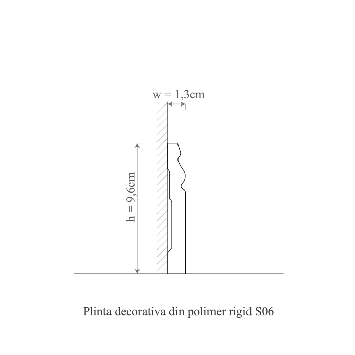 Plinta decorativa din polimer rigid S6 - 9.6x1.3x200 cm [3]