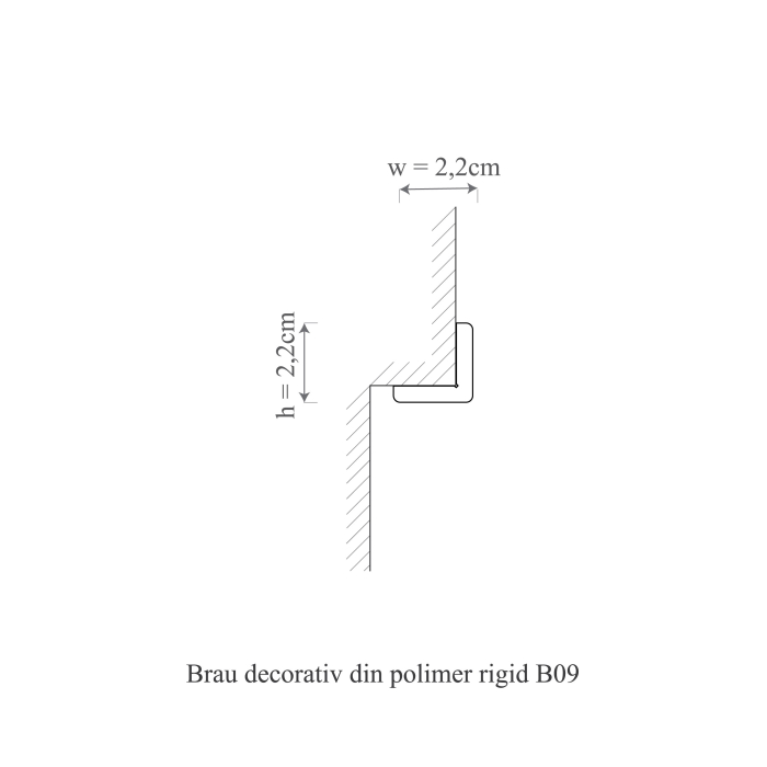 Profil decorativ de colt din polimer rigid B9 - 2.2x2.2x200 cm [2]