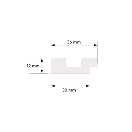 Profil dreapta riflaj decorativ, Moon R, 3.6x1.2x290 cm [2]