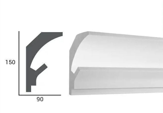 Profil pentru banda LED din polistiren extrudat acoperit cu rasina minerala KD202 - 15x9x115 cm [3]