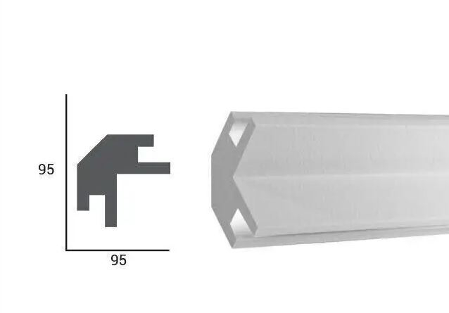 Profil pentru banda LED din polistiren extrudat acoperit cu rasina minerala KD203 - 9.5x9.5x115 cm [4]