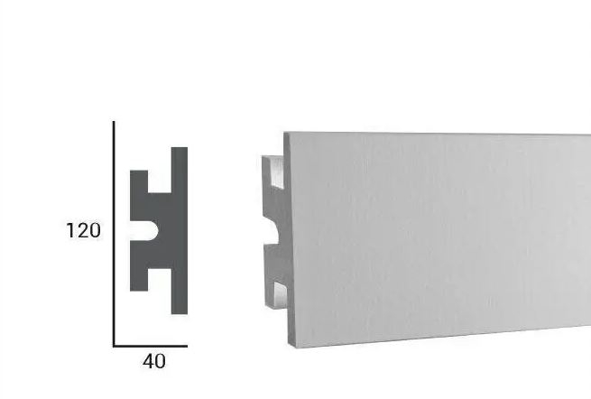 Profil pentru banda LED din polistiren extrudat acoperit cu rasina minerala KD302 - 12x4x115 cm [2]