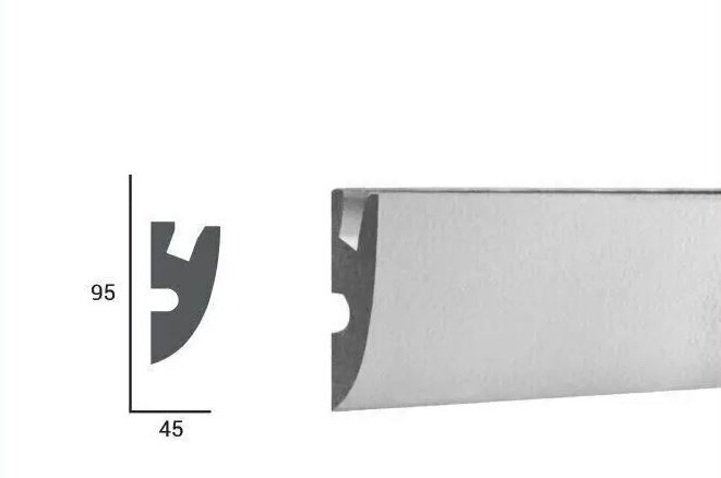 Profil pentru banda LED din polistiren extrudat acoperit cu rasina minerala KD304 - 9.5x4.5x115 cm [2]