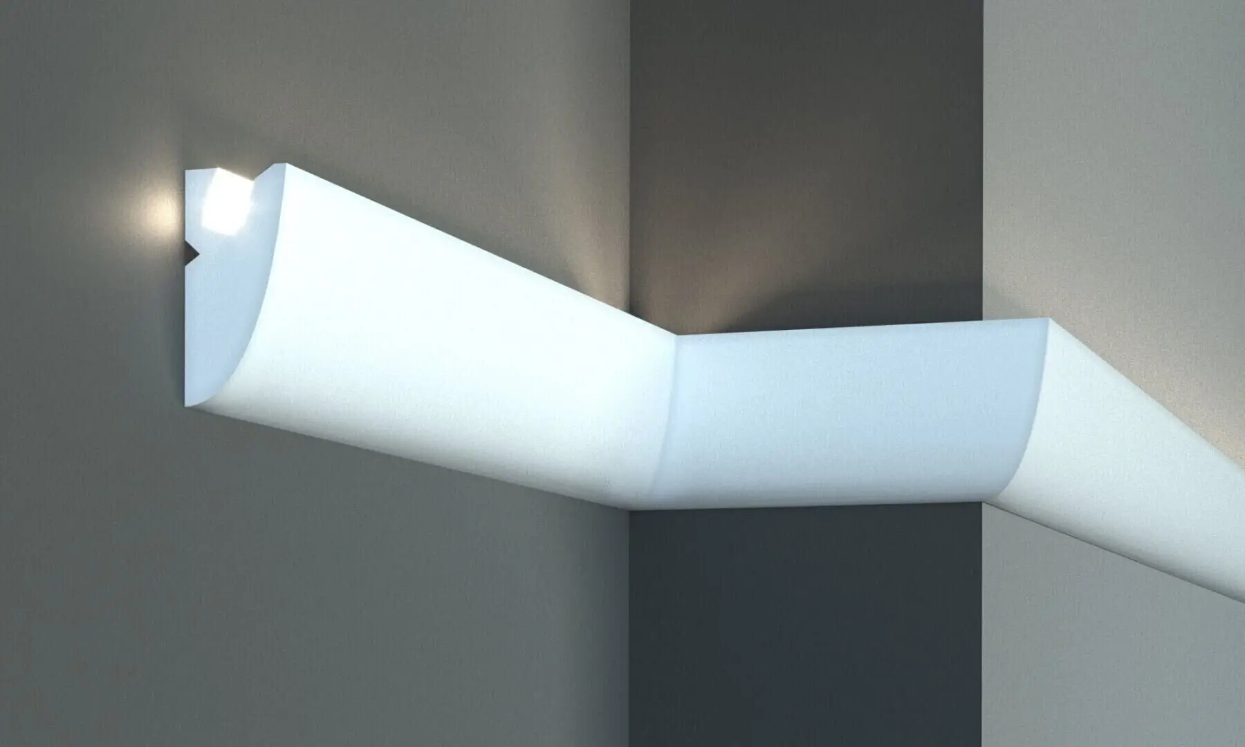 Profil pentru banda LED din polistiren extrudat acoperit cu rasina minerala KD304 - 9.5x4.5x115 cm [1]