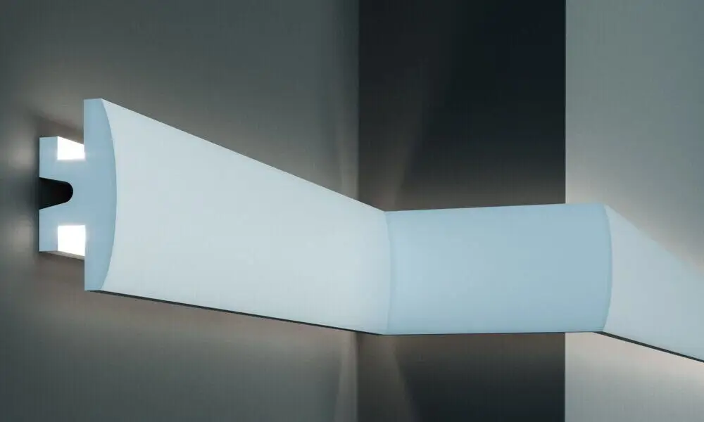 Profil pentru banda LED din polistiren extrudat acoperit cu rasina minerala KD306 - 12x5.5x115 cm [1]