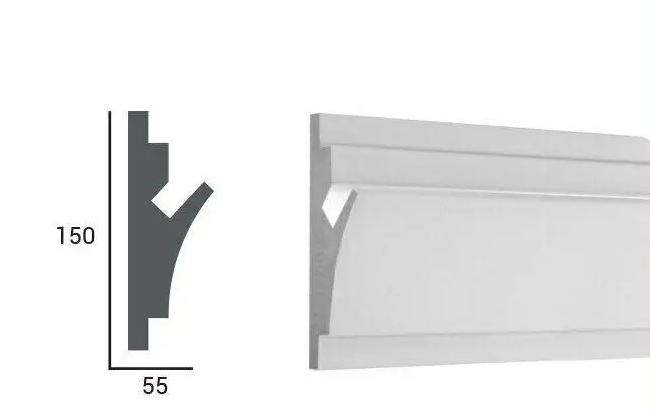 Profil pentru banda LED din polistiren extrudat acoperit cu rasina minerala KD402 - 15x5.5x115 cm [2]