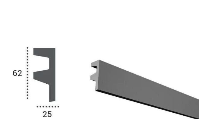 Profil pentru banda LED din poliuretan KF501 - 6.2x2.5x200 cm [2]