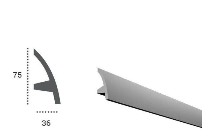 Profil pentru banda LED din poliuretan KF502 - 7.5x3.6x200 cm [2]