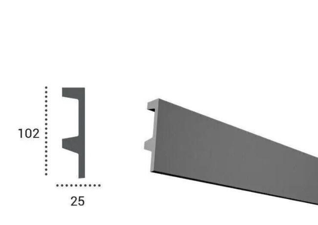 Profil pentru banda LED din poliuretan KF504 - 10.2x2.5x200 cm [2]
