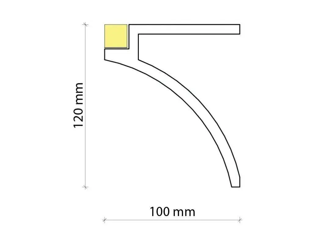 Profil pentru banda LED din poliuretan KF802 - 12x10x200 cm [2]