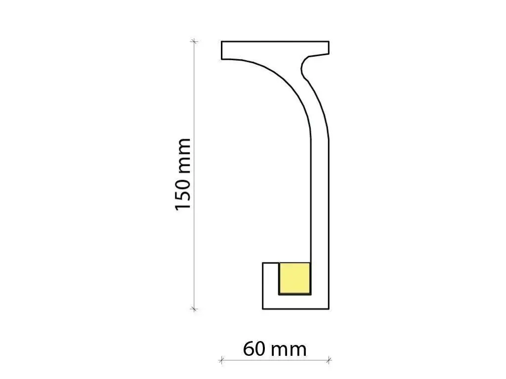 Profil pentru banda LED din poliuretan KF803 - 15x6x200 cm [2]