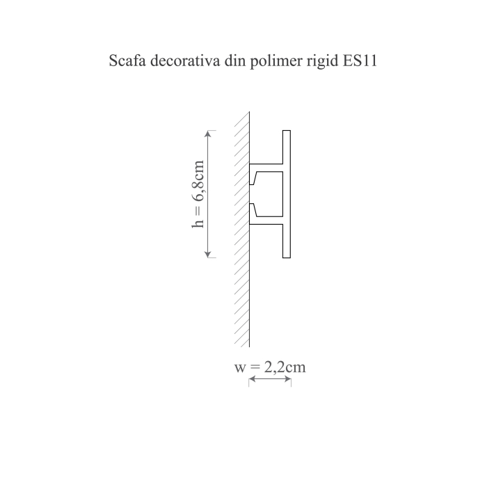 Scafa decorativa din polimer rigid ES11 - 6.8x2.2x200 cm [2]