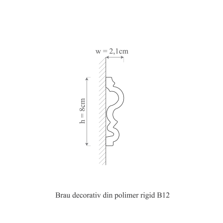 Brau decorativ din polimer rigid B12 - 8x2.1x200 cm [2]