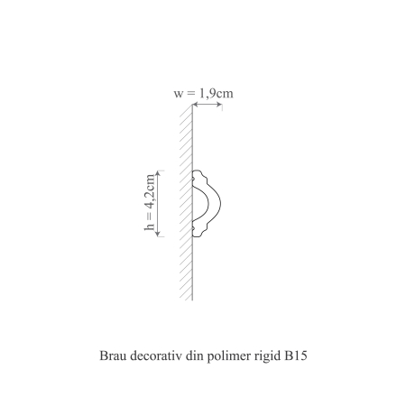 Brau decorativ din polimer rigid B15 - 4.2x1.9x200 cm [2]