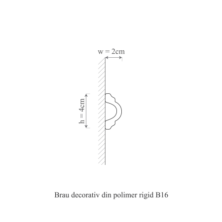Brau decorativ din polimer rigid B16 - 4x2x200 cm [1]