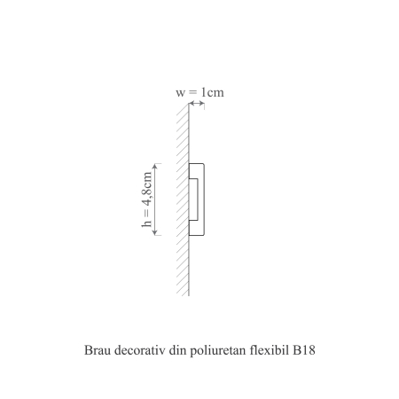 Brau decorativ din polimer rigid B18 - 4.8x1x200 cm [3]