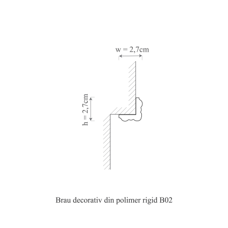 Brau decorativ din polimer rigid B2 - 2.7x2.7x200 cm [1]