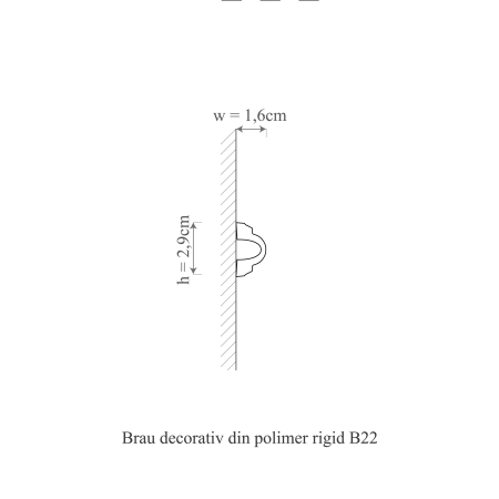 Brau decorativ din polimer rigid B22 - 2.9x1.6x200 cm [1]