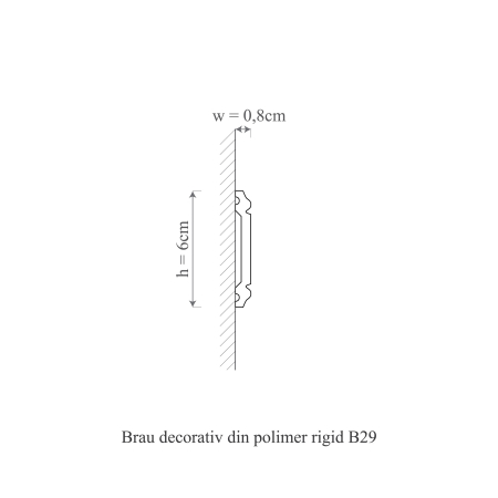 Brau decorativ din polimer rigid B29 - 6x0.8x200 cm [2]
