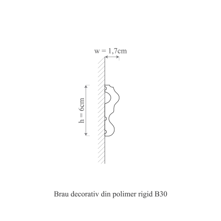 Brau decorativ din polimer rigid B30 - 6x1.7x200 cm [1]