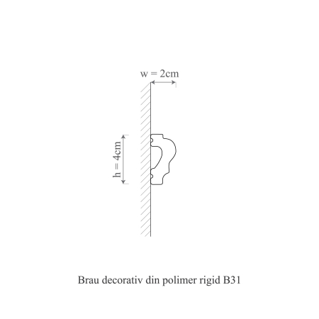 Brau decorativ din polimer rigid B31 - 4x2x200 cm [1]