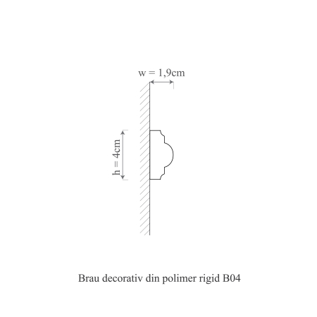 Brau decorativ din polimer rigid B4 - 4x1.9x200 cm [1]